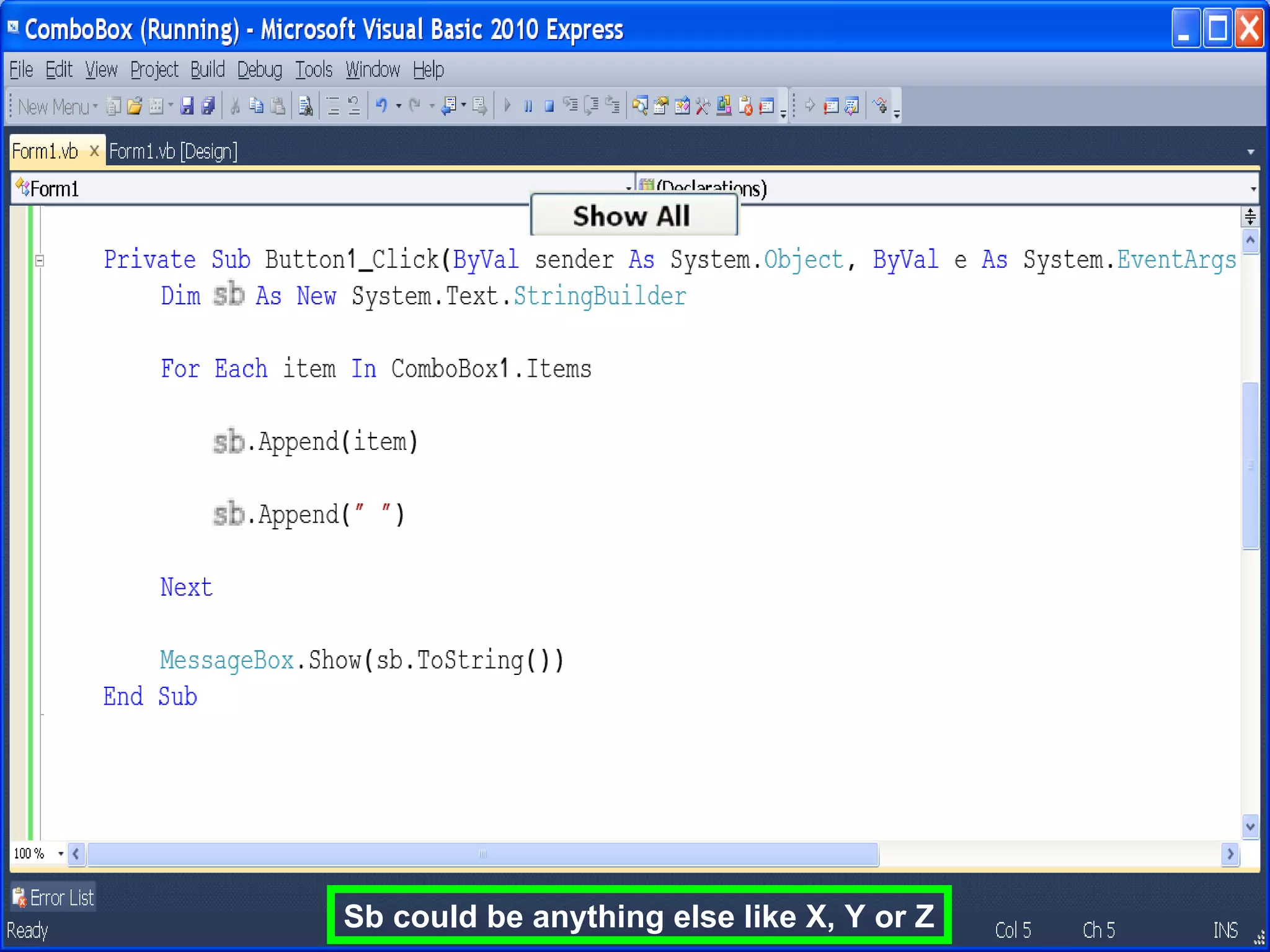 Sb could be anything else like X, Y or Z