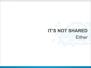 IT’S NOT SHARED
           Either
 
