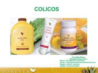 VíctorHugo Ramírez
DistribuidorIndependiente.
Móvil: 3214367474 Colombia.
Email : naturalmenteforever@hotmail.com
Skype: victorh_ramirez
twitter: @vhramirezflp
COLICOS
 