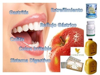 • Entre los muchos
productos que nos brindan
las abejas, el polen es uno de
los más completos y
energizantes.
• Este polen está fortificado
además con el néctar con el
que elaboran la miel, lo que
aumenta sus propiedades
nutritivas y los beneficios
para la salud.
• El polen contiene proteínas
(casi todos los aminoácidos
esenciales), y es la mayor
fuente conocida de vitaminas,
minerales e hidratos de
carbono
• Es reconstituyente cerebral ya
que es rica en hierro, sodio y
ácido fosfórico, alimento
esencial para las células
nerviosas
•
• La maca legendaria del Perú
puede fomentar la líbido, el
vigor y la energía.
• La maca es una fuente
maravillosa de nutrientes
vitales naturales. La sinergia
de tantos aminoácidos,
vitaminas, y minerales en
sus estados naturales puede
incrementar la asimilación,
absorción, y utilización de
ellos por el cuerpo,
resultando ser un multi-
vitamínico natural.
• FOREVER FIZZ
• Deliciosa tableta efervescente
que ayuda de manera rápida a
tu organismo recuperar las
sales minerales, entrega
energía inmediata a tu cuerpo
con la ventaja de ser natural,
no contiene cafeina. eleva el
ánimo e incrementa la .
 