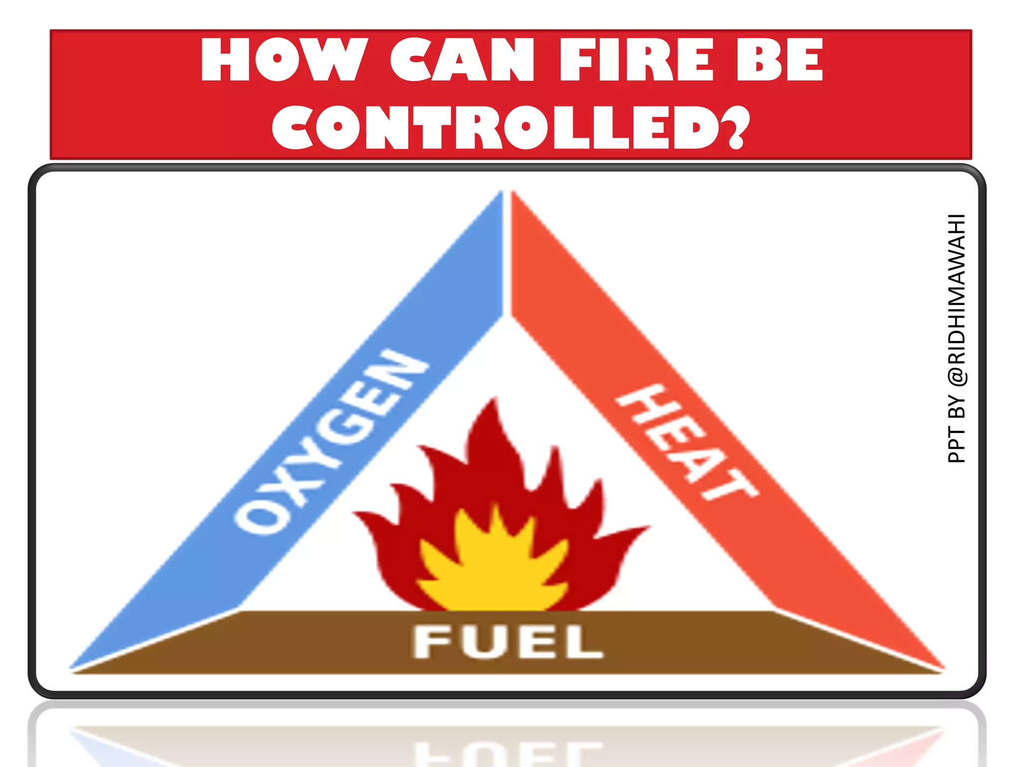 HOW CAN FIRE BE
CONTROLLED?
PPT
BY
@RIDHIMAWAHI
 