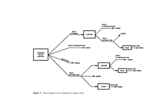 Figure 3 Phase changes in the combustion of organic solids.
 