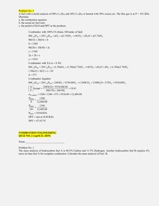 Combustion engineering summer 2019 | PDF