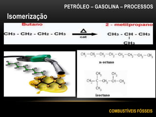 Isomerização
COMBUSTÍVEIS FÓSSEIS
PETRÓLEO – GASOLINA – PROCESSOS
 