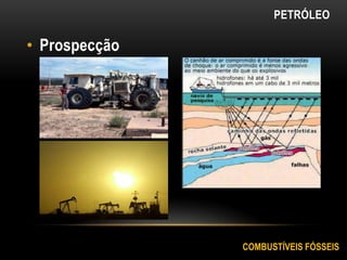 • Prospecção
COMBUSTÍVEIS FÓSSEIS
PETRÓLEO
 