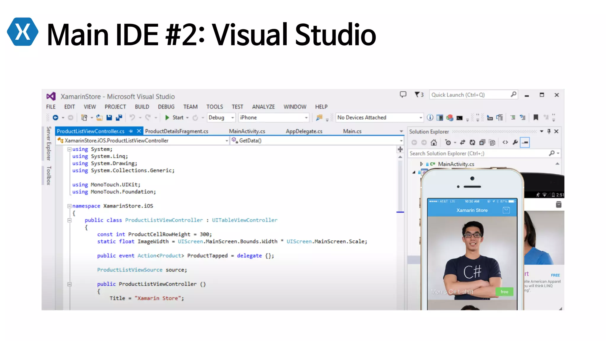 Main IDE #2: Visual Studio
 