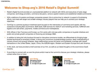 CONFIDENTIAL
ComCap, LLC 2
Index
DNVB sector overview1
Profiles of selected DNVBs2
ComCap overview materials3
 