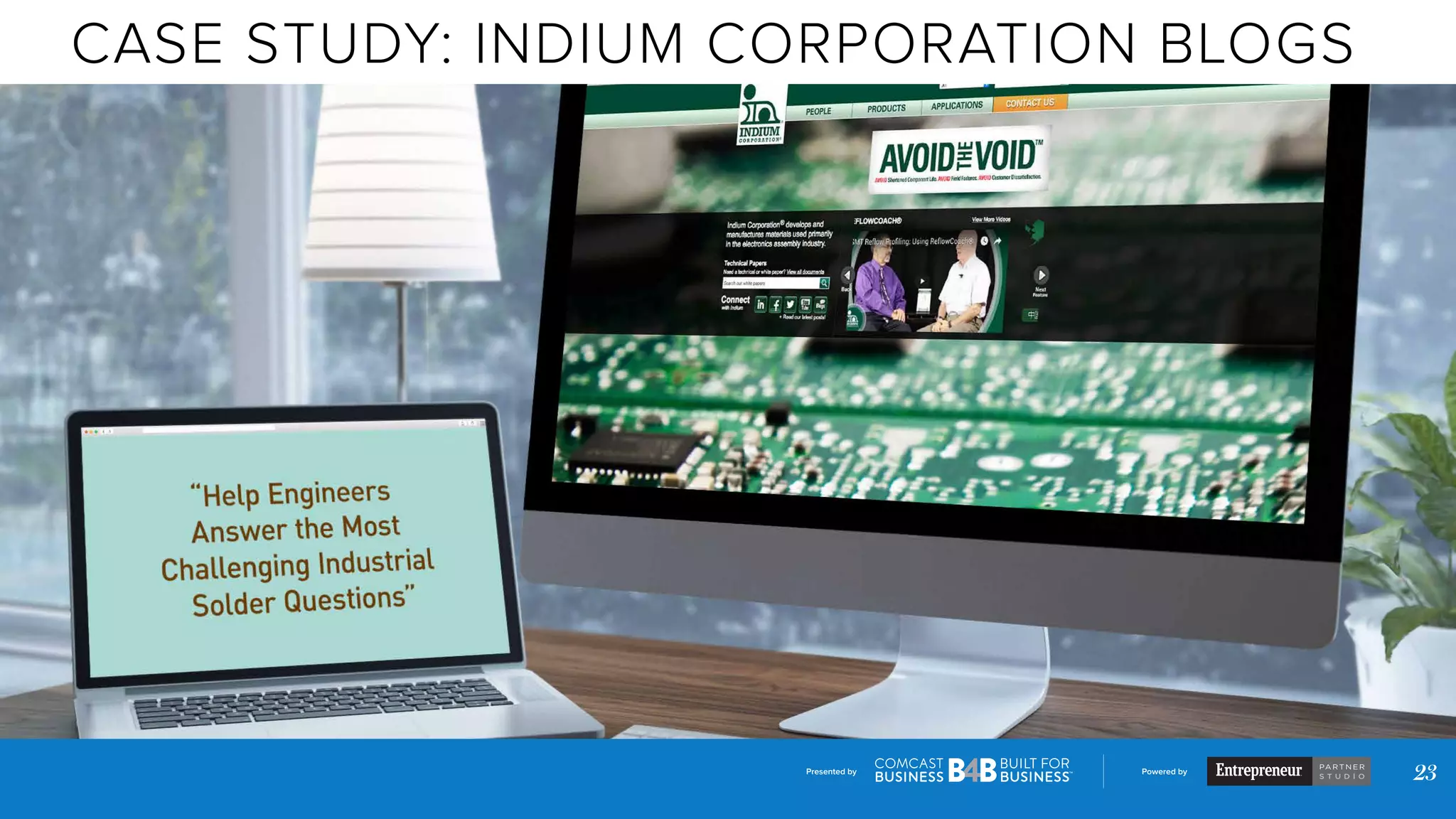Presented by Powered by
23
CASE STUDY: INDIUM CORPORATION BLOGS
 