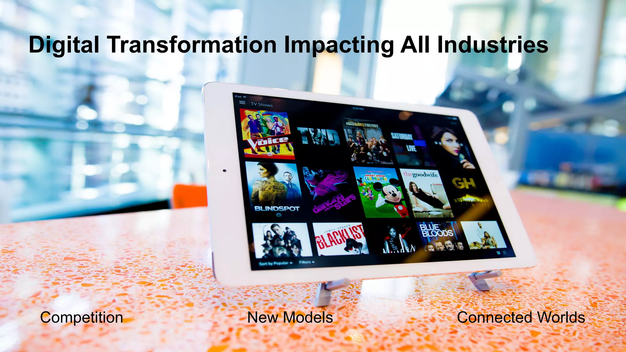 Digital Transformation Impacting All Industries
Competition New Models Connected Worlds
 
