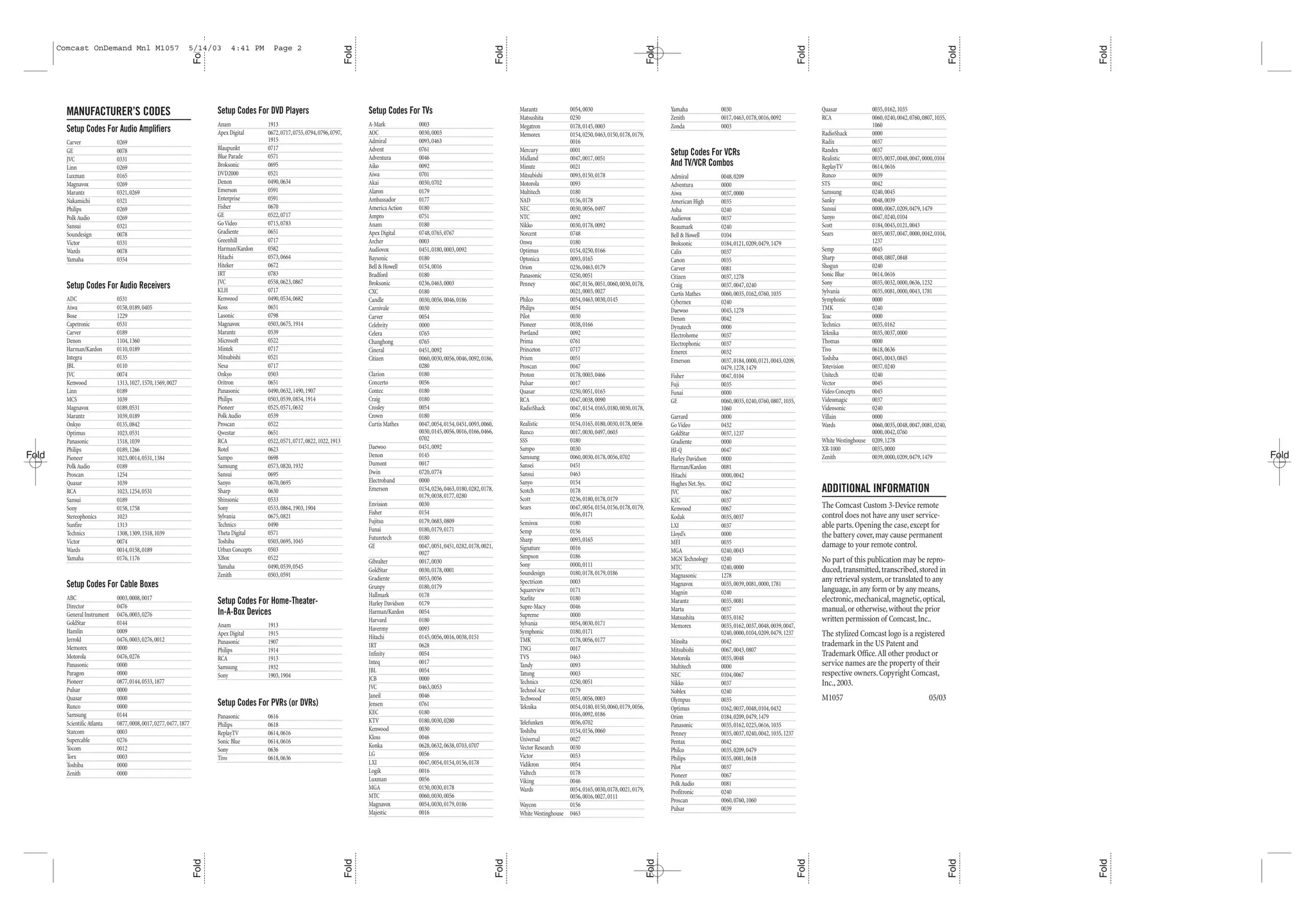 Comcast on demand_remote_manual | PDF