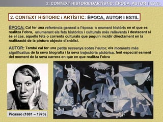 La tècnica és els procediment pictòric que usen els pintors i el suport la superfície
o material sobre el qual apliquen els pigments.
- Oli sobre tela
TÈCNICA I SUPORT (OBRES PAU 2017)
1.- FITXA TÈCNICA (CATALOGACIÓ)
Les tècniques i els suports més utilitzats al llarg dels segles XIX i XX han estat:
- Oli sobre fusta
- Oli i tremp sobre cartró
- Oli, esmalt i pintura
d’alumini sobre tela
(dripping)
- Acrílic i serigrafia sobre tela
-Tècnica mixta sobre fusta
( pigment, sorra, paper, cordills....)
 