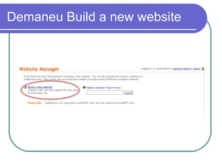 Demaneu Build a new website 