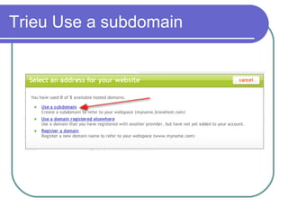 Trieu Use a subdomain 