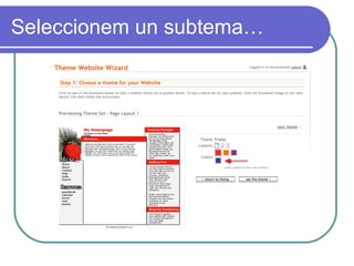 Seleccionem un subtema… 
