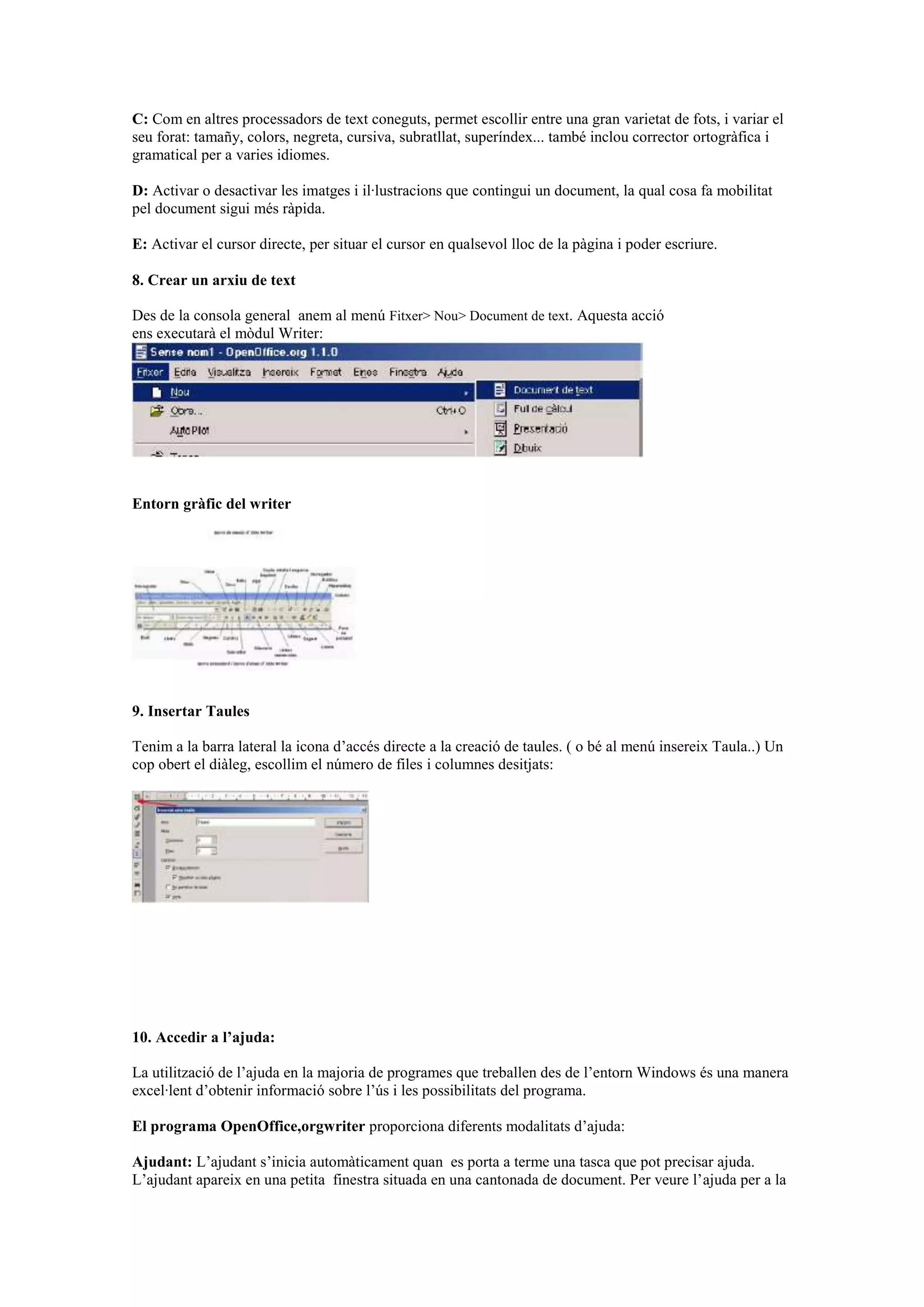 Com crear un document bàsic de text amb l