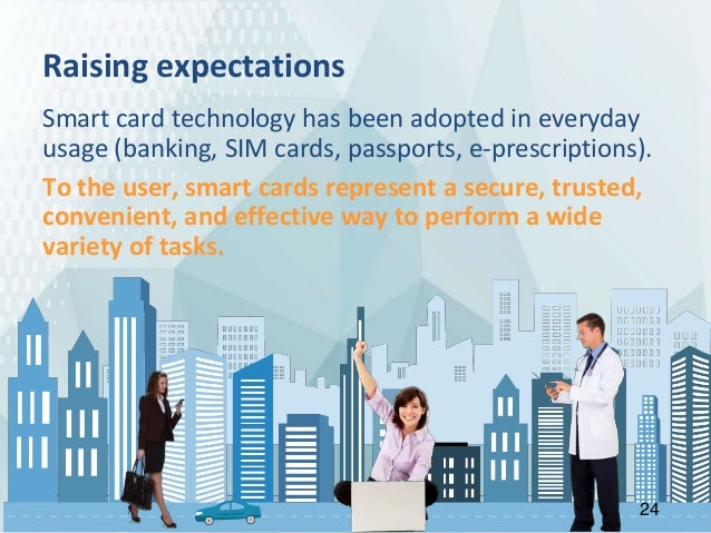 Smart card technology has been adopted in everyday
usage (banking, SIM cards, passports, e-prescriptions).
To the user, sm...