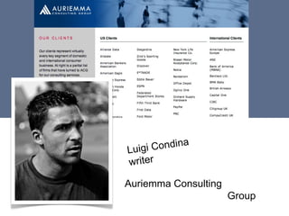 Luigi Condina 
writer 
Auriemma Consulting 
Group 
 