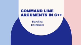 COMMAND LINE ARGUMENT IN C++ | PPT image.