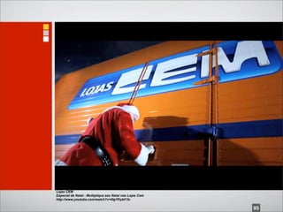 Lojas CEM
Especial de Natal - Multiplique seu Natal nas Lojas Cem
http://www.youtube.com/watch?v=I0gYKybl13c

                                                          95
 