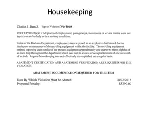 Housekeeping
 