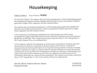 Housekeeping
 