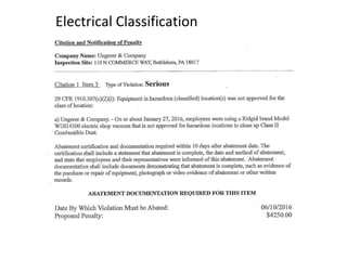 Electrical Classification
 