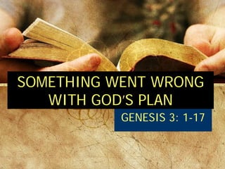 SOMETHING WENT WRONG
   WITH GOD’S PLAN
           GENESIS 3: 1-17
 