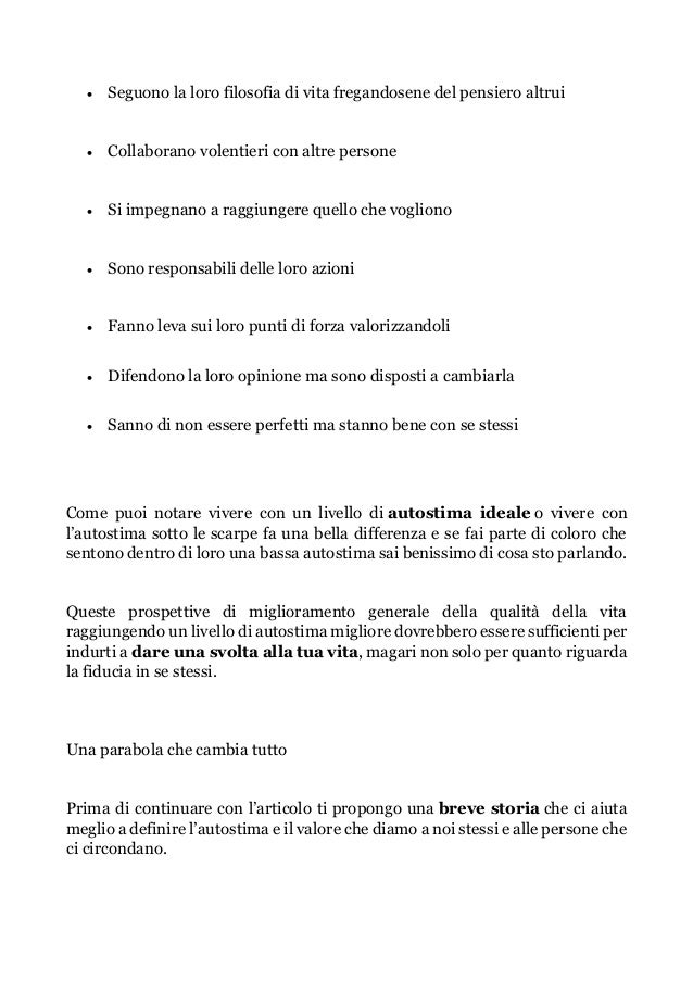 Come Aumentare L Autostima