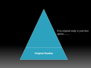 Original Studies
If an original study is your best
option…….
 
