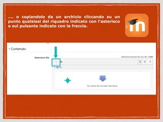 …. o copiandolo da un archivio cliccando su un 
punto qualsiasi del riquadro indicato con l’asterisco 
o sul pulsante indicato con la freccia. 
 