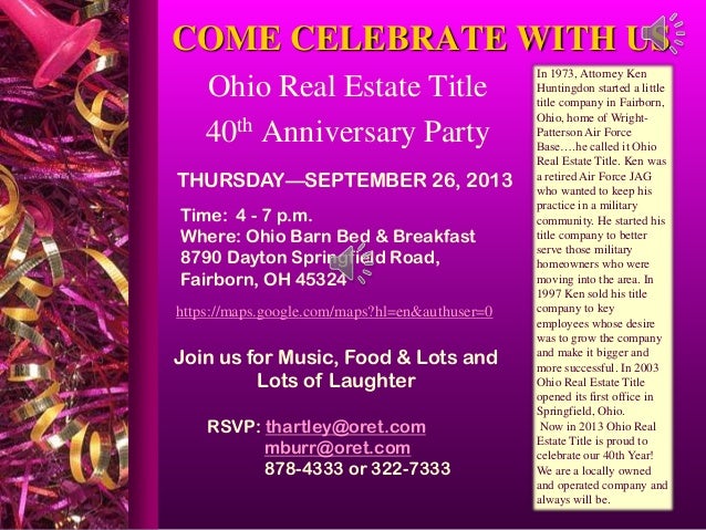 Come Celebrate With Us