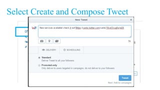 Select Create and Compose Tweet
 