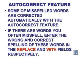 comed2 MS WORD TOPICS 2007.ppt