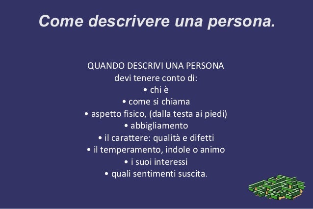 Come Descrivere Una Persona