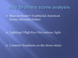 



Sound=Non-diegetic sound is used when there
is a close up on the drums sticks to create
intensity but in a humours w...