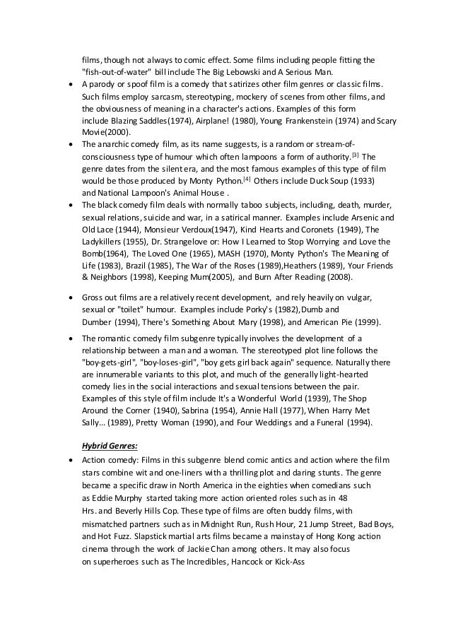 Comedy genre research