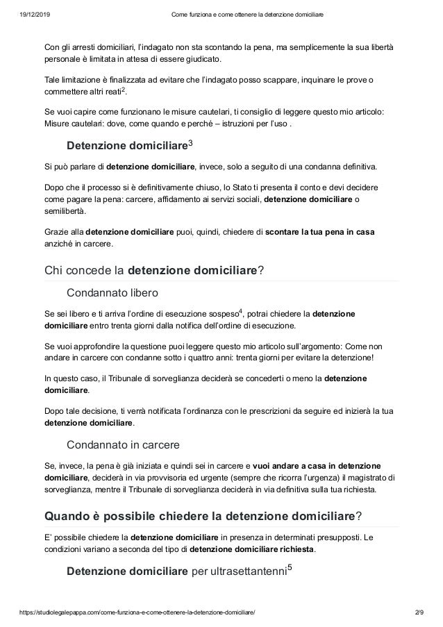 Come funziona e come ottenere la detenzione domiciliare