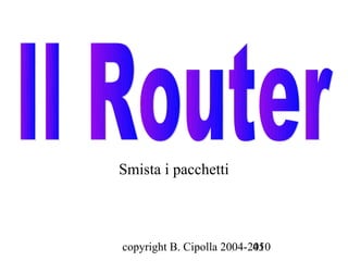 Smista i pacchetti



copyright B. Cipolla 2004-2010
                           45
 