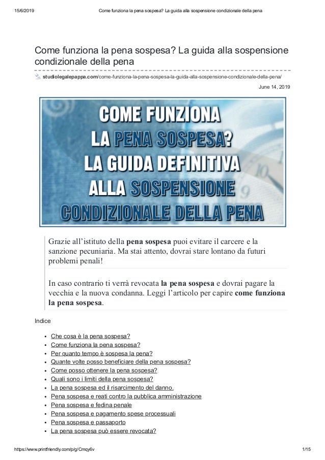 Come Funziona La Pena Sospesa La Guida Alla Sospensione Condizionale