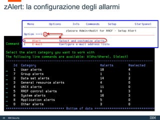 26 IBM Security
zAlert: la configurazione degli allarmi
 