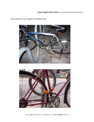 Come legare bene la bici e non farsela rubare | PDF
