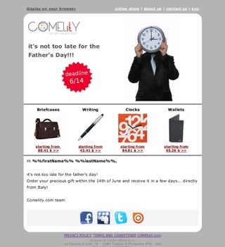 Comelity father's day newsletter