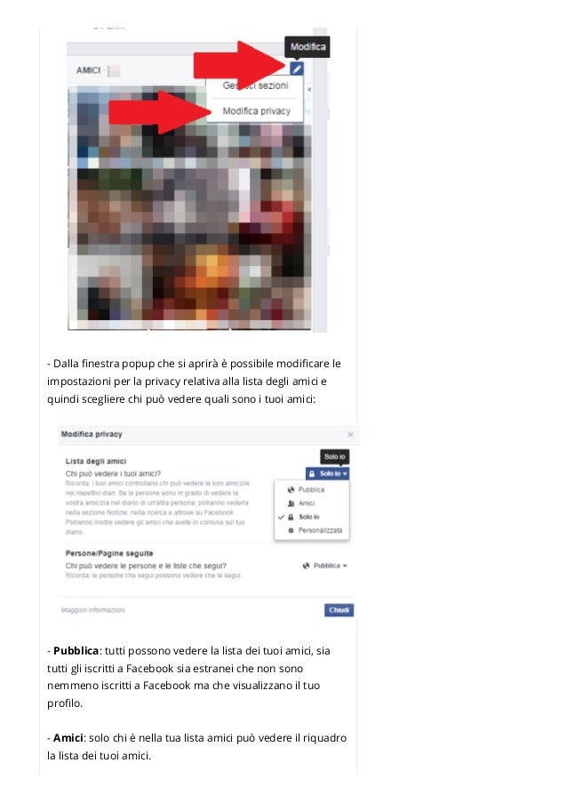Come nascondere lista amici su Facebook