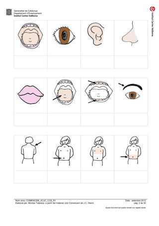 Generalitat de Catalunya
Departament d’Ensenyament
Institut Carles Vallbona




 Nom arxiu: COMENCEM_JCLIC_COS_R1                                                                             Data : setembre 2012
 Elaborat per: Montse Talavera a partir del material Jclic Comencem de J.C. Hierro                                     pàg. 2 de 30

                                                                                     Aquest document pot quedar obsolet una vegada imprès
 