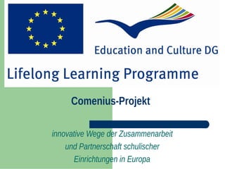 Comenius-Projekt
innovative Wege der Zusammenarbeit
und Partnerschaft schulischer
Einrichtungen in Europa

 