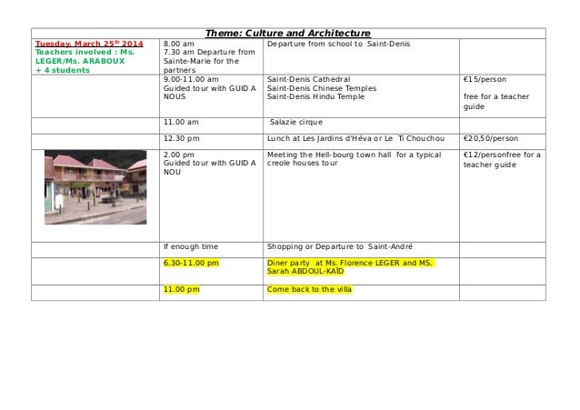 planning semaine