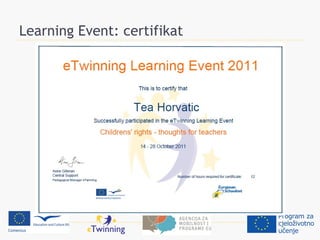 Learning Event: certifikat
 