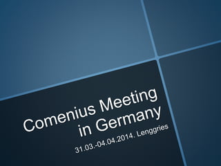 Comenius meeting in germany