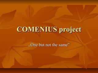 COMENIUS project
,,One but not the same”

 