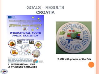 GOALS – RESULTS
CROATIA
2. CD with photos of the Fair
1. INTERNATIONAL FAIR
of STUDENTS’ COMPANIES
 
